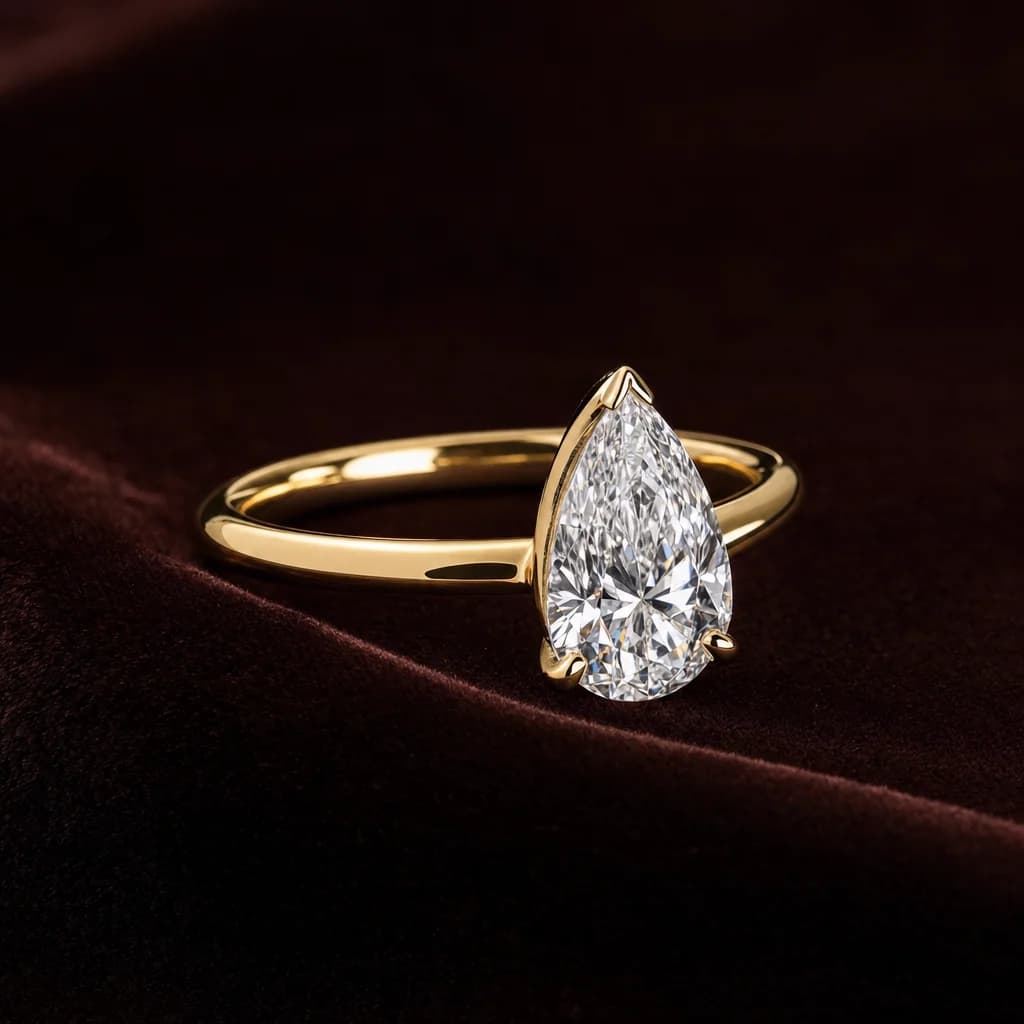 Pear Shape Diamond Solitaire Ring 2