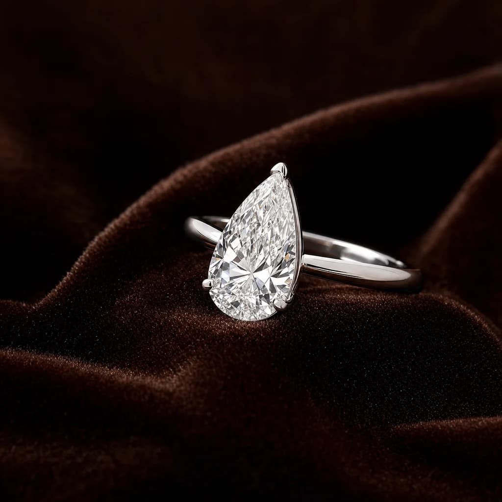 Pear Shape Diamond Solitaire Ring 3