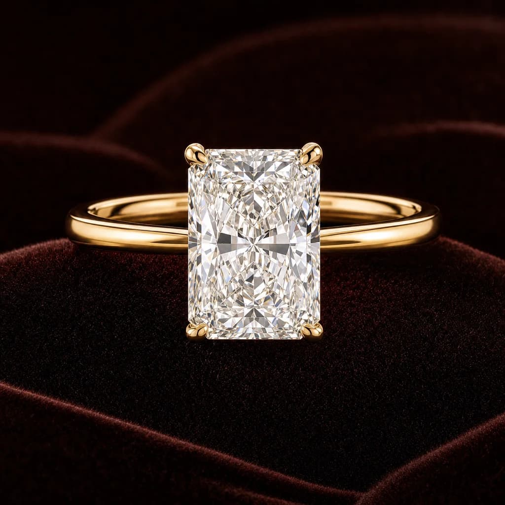 Radiant Cut Diamond Solitaire Ring 2