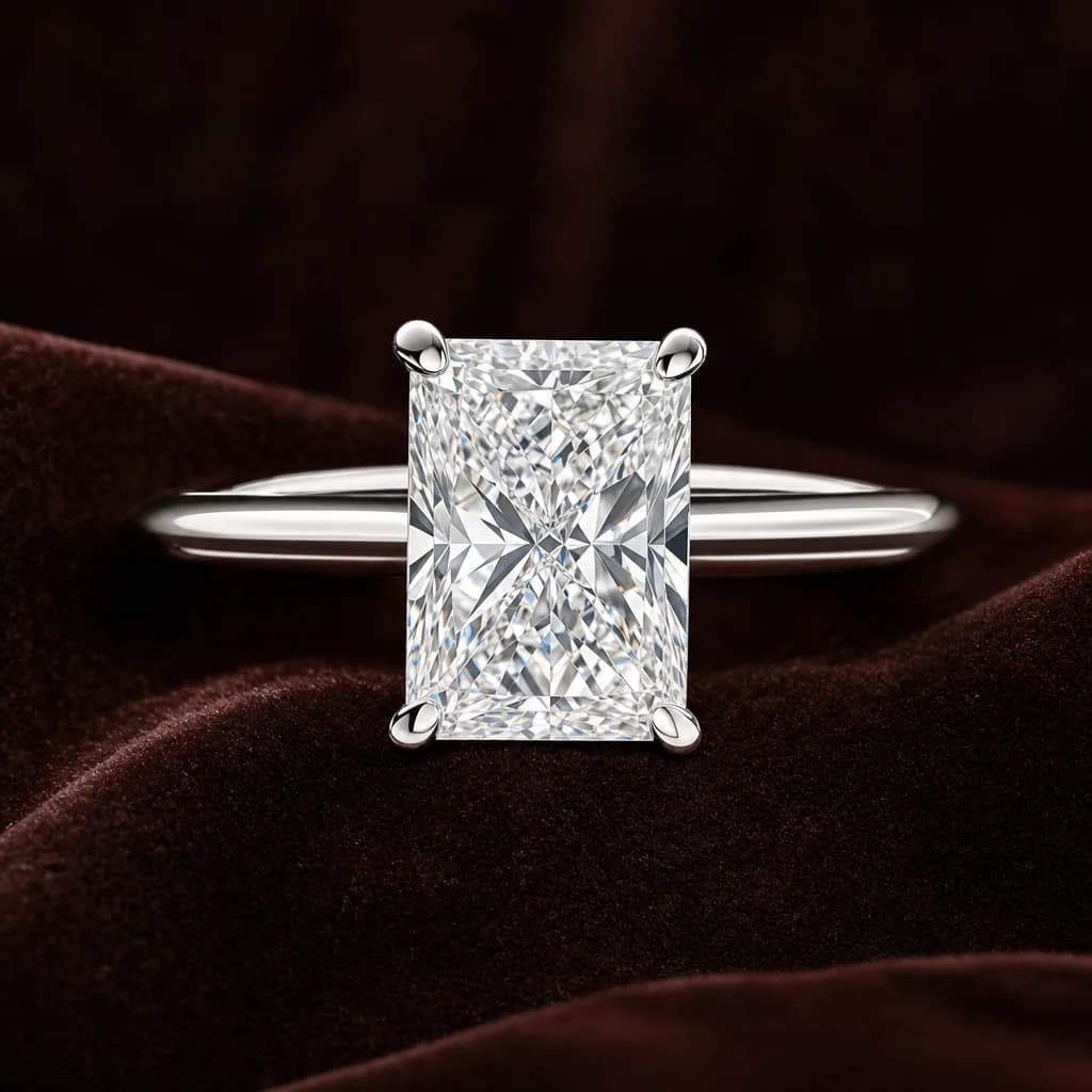 Radiant Cut Diamond Solitaire Ring 3
