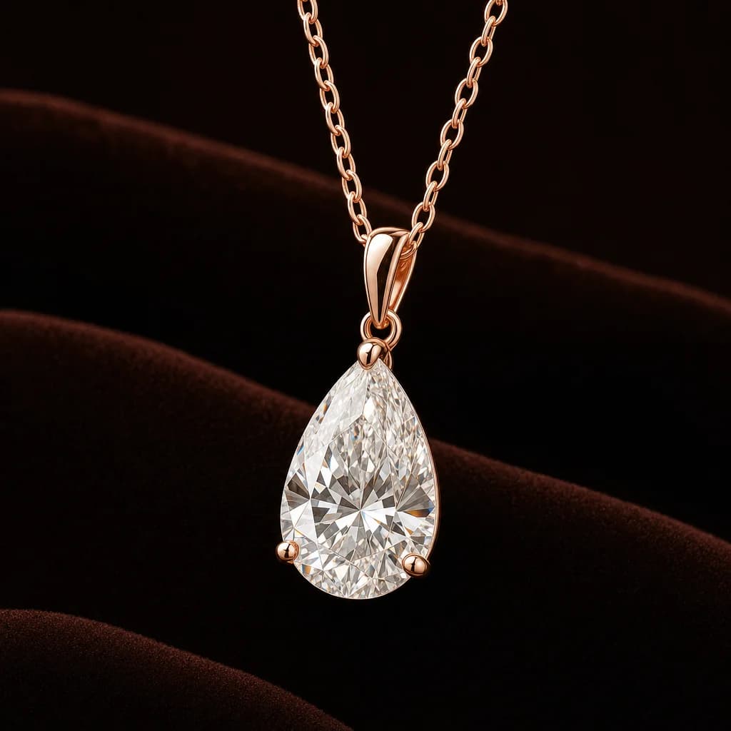 Pear Shape Diamond Pendant — 5ct 2